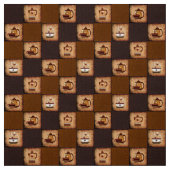 Coffee Pot & Cups Rustic Fabric Stof (Swatch)