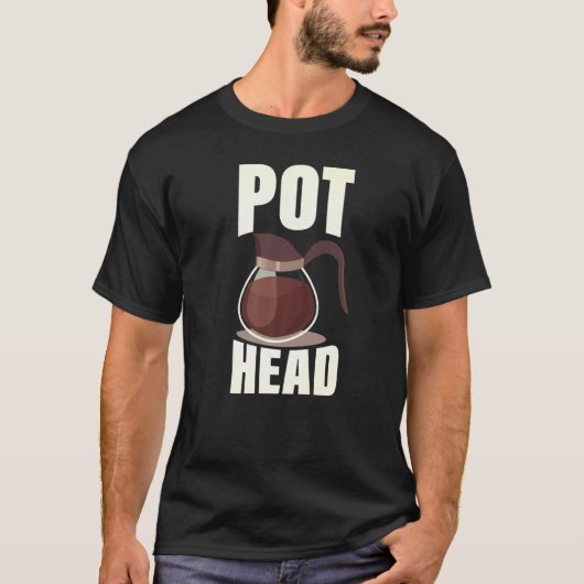Coffee Pot Head Drink Espresso Caffeine Bean R T-shirt (Voorkant)