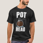 Coffee Pot Head Drink Espresso Caffeine Bean R T-shirt (Voorkant)