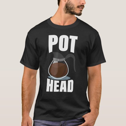 Coffee Pot Head Drink Espresso Caffeine Bean R T-shirt (Voorkant)
