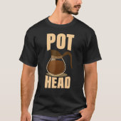 Coffee Pot Head Drink Espresso Caffeine Bean R T-shirt (Voorkant)