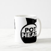 Coffee Pot Head Funny Mug Caffeine Koffiemok (Voorkant rechts)