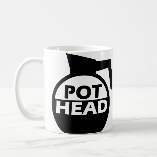 Coffee Pot Head Funny Mug Caffeine Koffiemok (Links)