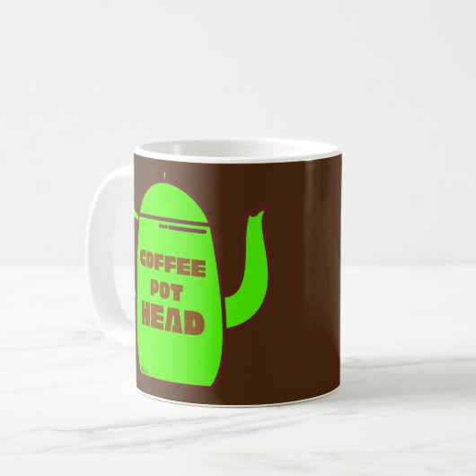 COFFEE POT HEAD grappig cadeauidee Koffiemok (Voorkant links)