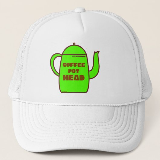 COFFEE POT HEAD grappig cadeauidee Trucker Pet (Voorkant)
