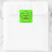 COFFEE POT HEAD grappig cadeauidee Vierkante Sticker (Tas)