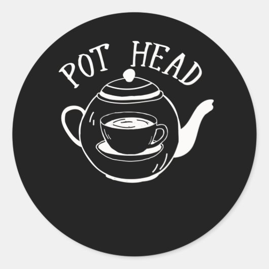 Coffee Pot Lover Sarcastic Caffeine Humor Ronde Sticker (Voorkant)