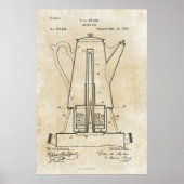 Coffee Pot Patent Print Poster 1885 (Voorkant)