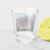 Coffee Pot Rock I in Sedona Arizona Shot Glas (Achterkant)