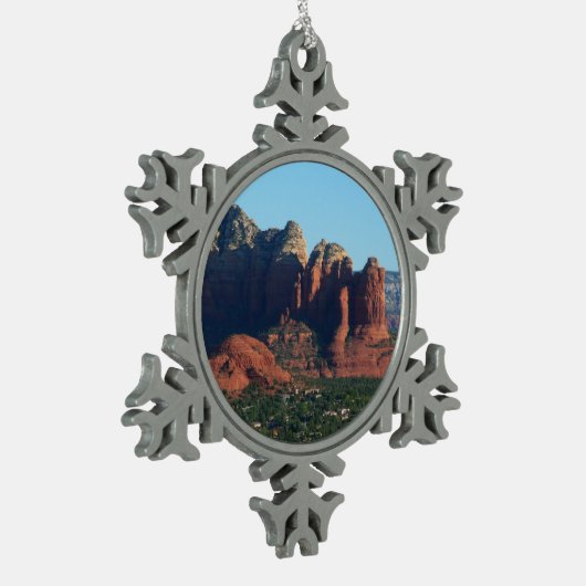 Coffee Pot Rock I in Sedona Arizona Tin Sneeuwvlok Ornament (Links)