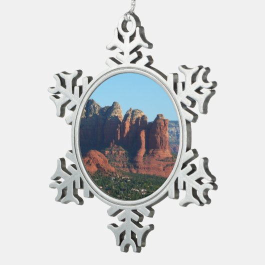 Coffee Pot Rock I in Sedona Arizona Tin Sneeuwvlok Ornament (Rechts)
