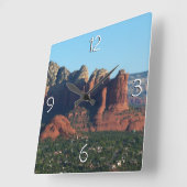 Coffee Pot Rock I in Sedona Arizona Vierkante Klok (Hoek)