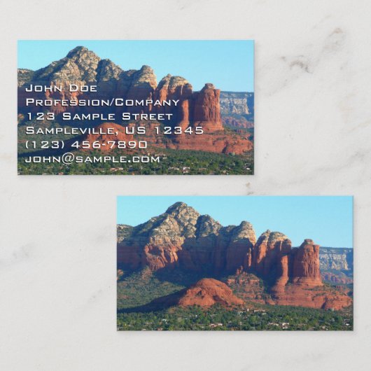 Coffee Pot Rock I in Sedona Arizona Visitekaartje (Voorkant / Achterkant)