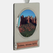 Coffee Pot Rock II in Sedona Arizona Verzilverd Banner Ornament (Rechts)