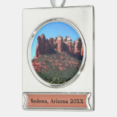 Coffee Pot Rock II in Sedona Arizona Verzilverd Banner Ornament (Links)