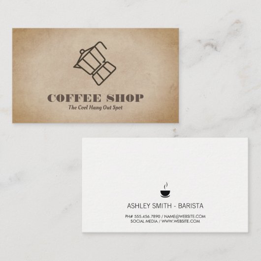 Coffee Pot Visitekaartje (Voorkant / Achterkant)