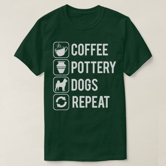 Coffee Pottery Dogs Clay Handmade Ceramics Artist  T-shirt (Design voorkant)