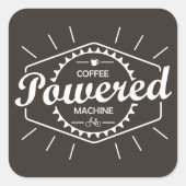 Coffee Powered Bicycle Vierkante Sticker (Voorkant)