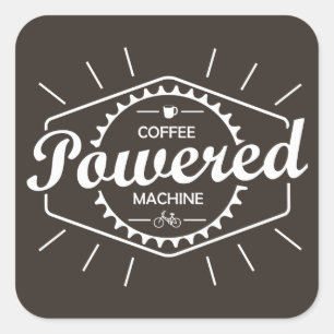 Coffee Powered Bicycle Vierkante Sticker