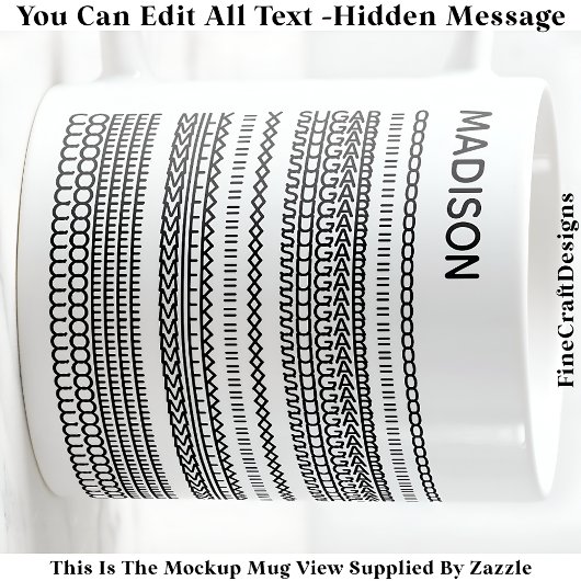 Coffee Preference Hidden Message Name 101B Modern Koffiemok