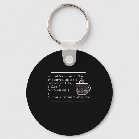 Coffee Programmer Coder Developer Gift Sleutelhanger (Voorkant)