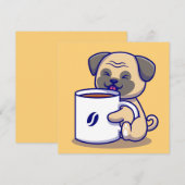 Coffee Pug Feestdagenkaart (Voorkant / Achterkant)