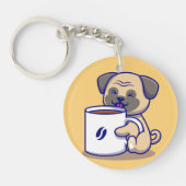 Coffee Pug Sleutelhanger (Voorkant)