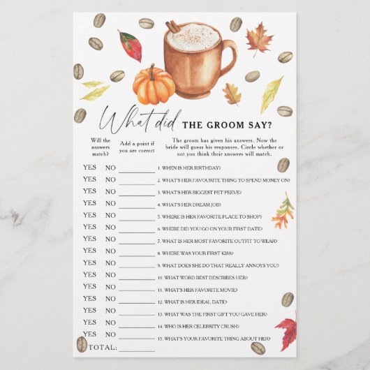 Coffee & Pumpkin Bridal Wat zei de bruidegom? (Voorkant)