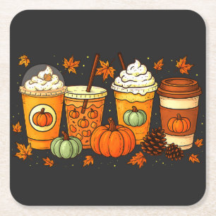 Coffee Pumpkin Latte Spice Coffee Love Herfst Seas Kartonnen Onderzetters