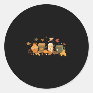 Coffee Pumpkin Latte Spice Coffee Love Herfst Seas Ronde Sticker