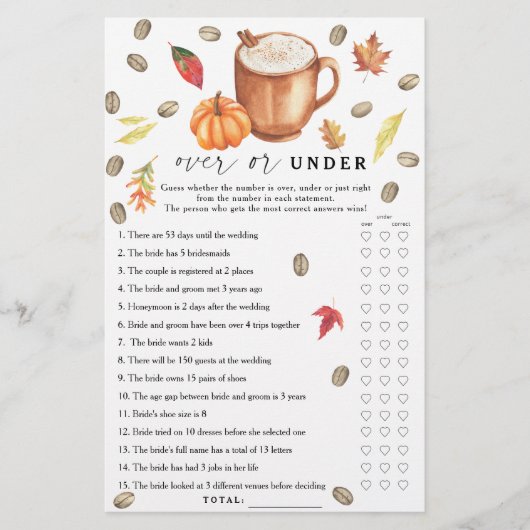 Coffee Pumpkin Vrijgezellenfeest Over of onder het (Voorkant)