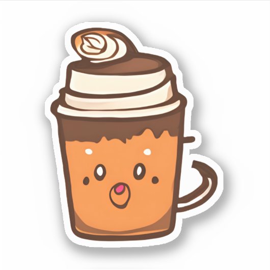 Coffee Pup Cup Sticker (Voorkant)