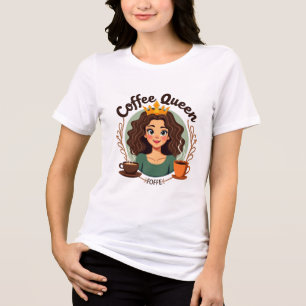 Coffee Queen: koninklijke vrouw met kroon en koffi Tri-Blend Shirt