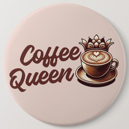Coffee Queen Ronde Button 6,0 Cm (Voorkant)