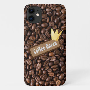 Coffee Queen Typography Gold Crown Case-Mate iPhone Case