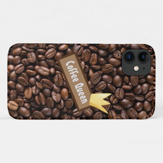 Coffee Queen Typography Gold Crown Case-Mate iPhone Case (Achterkant (horizontaal))