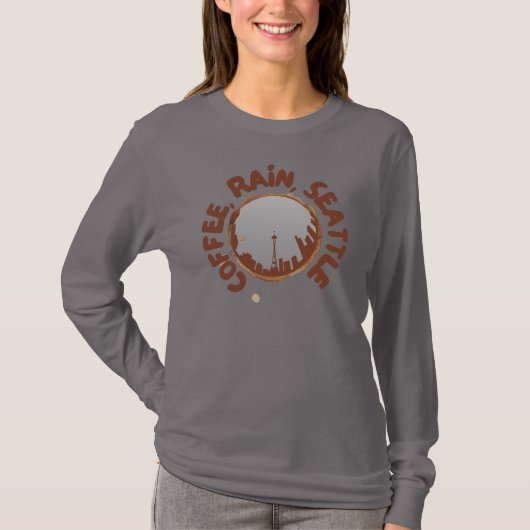 Coffee Rain Seattle T-shirt (Voorkant)