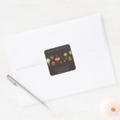 COFFEE RED GREEN STAR CHIRSTMAS ORNAMENTEN ADRES VIERKANTE STICKER (Envelop)