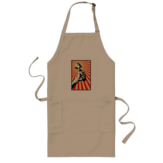 Coffee Revolution Apron - Barista Designs Lang Schort (Voorkant)