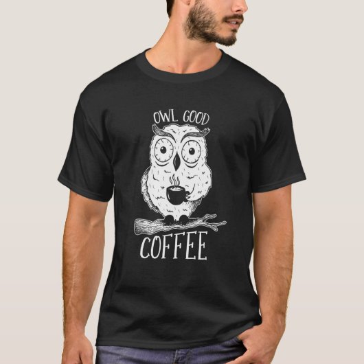 Coffee Roasting Roaster Cafe  Barista Coffee Owl T-shirt (Voorkant)