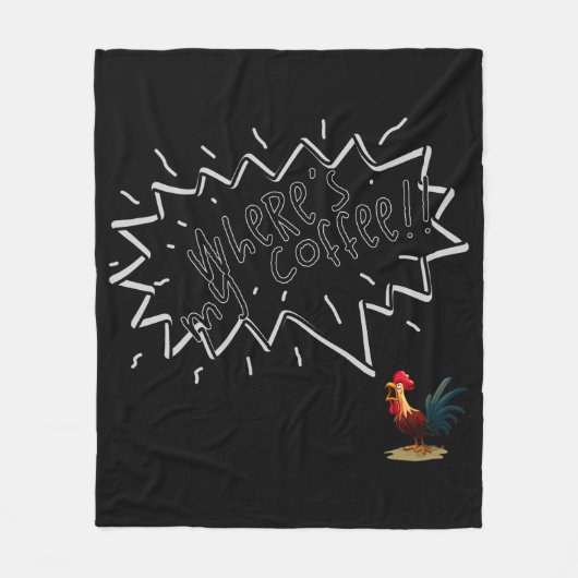 Coffee Rooster Fleece Deken (Voorkant)
