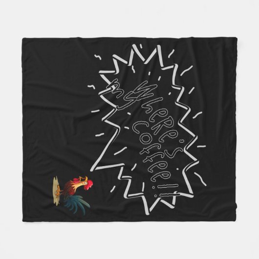 Coffee Rooster Fleece Deken (Voorkant (Horizontaal))