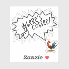 Coffee Rooster Sticker