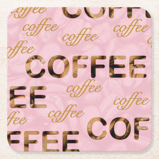 Coffee roze goud kartonnen onderzetters (Voorkant)