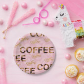 Coffee roze goud papieren bordje (Feest)