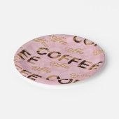Coffee roze goud papieren bordje (Gekanteld)