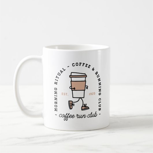 Coffee run club funny running lovers aesthetic koffiemok (Links)