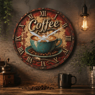 Coffee Rustic Farmhouse Bar Vintage Kitchen Grote Klok
