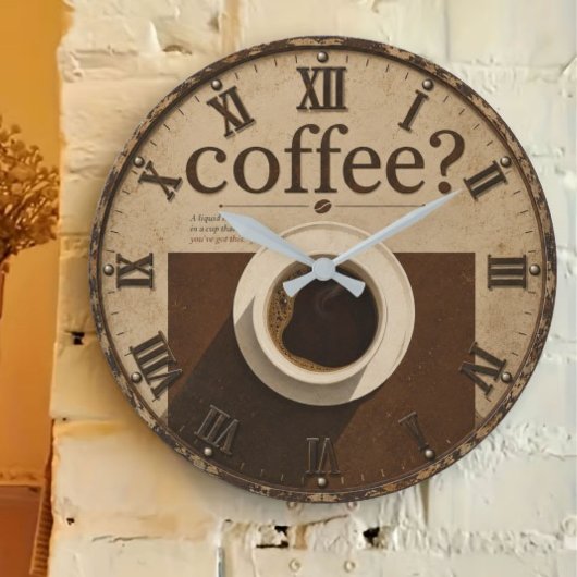 Coffee? Rustic Farmhouse Vintage Coffee Lover Grote Klok