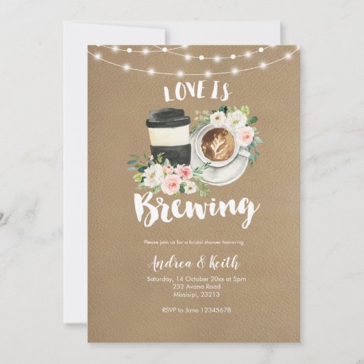 Coffee Rustic Kraft Love is Brouwerij Vrijgezellen Kaart (Voorkant)